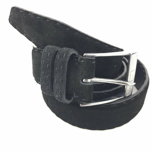 KITON Black Suede Men's Dress Belt 42” Size 105 cm - Picture 2 of 8